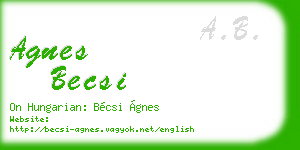 agnes becsi business card